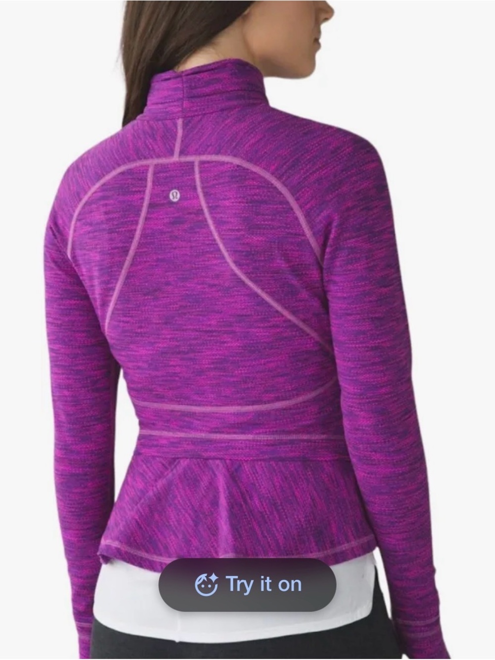 lululemon athletica Purple Space-Dye Peplum Zip Jacket
